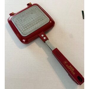 Red Copper Flipwich Non-Stick Sandwich Maker Stovetop Grill Pan Red Ceramic